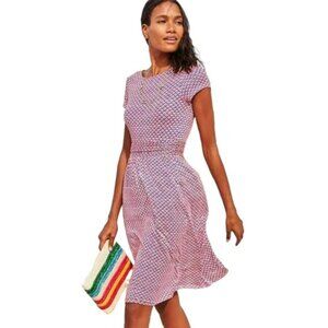 Boden Amelie Strawberry Print Jersey Dress - Coral Pink, Blue, Off White - 10